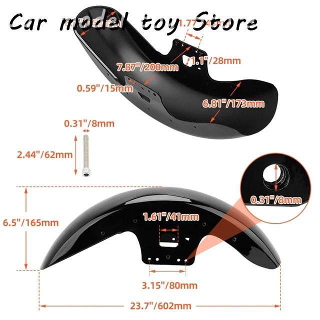 【並行輸入品】 19インチ光沢ブラックバイク用ホイールラップフロントフェンダーストリートマッドガード_5
