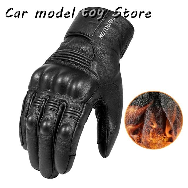 【並行輸入品】 革バイク グローブ防水防風冬ホットライディング グローブ タッチ フル指手袋拳手ひら保護操作_2