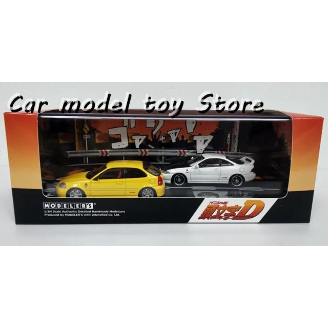 【並行輸入品】 2つペアミニチュアスケール モデルDC2 黄色 EK9色 スケールコレクション 在庫あり 1/64の画像