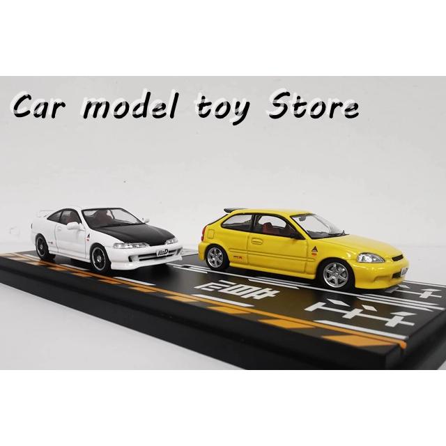 【並行輸入品】 2つペアミニチュアスケール モデルDC2 黄色 EK9色 スケールコレクション 在庫あり 1/64の画像