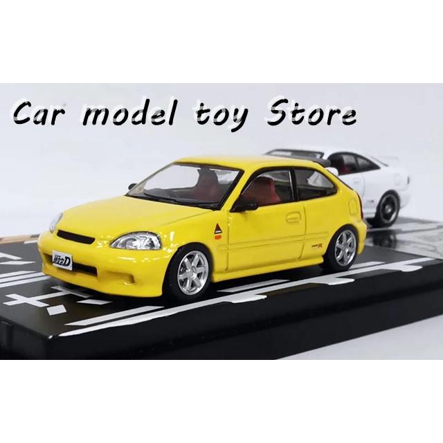 【並行輸入品】 2つペアミニチュアスケール モデルDC2 黄色 EK9色 スケールコレクション 在庫あり 1/64の画像