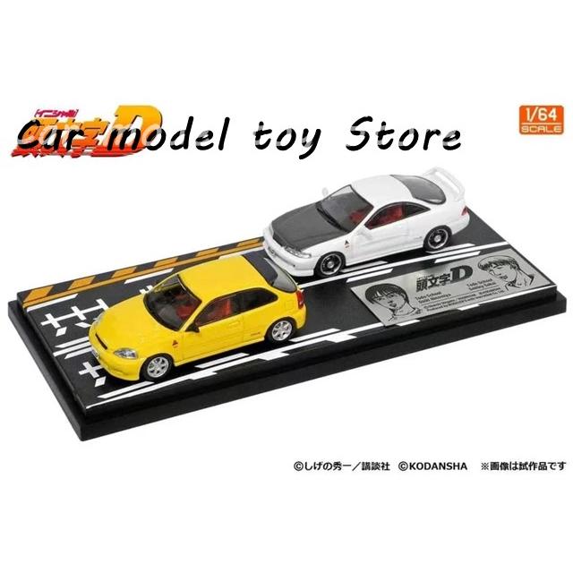 【並行輸入品】 2つペアミニチュアスケール モデルDC2 黄色 EK9色 スケールコレクション 在庫あり 1/64の画像
