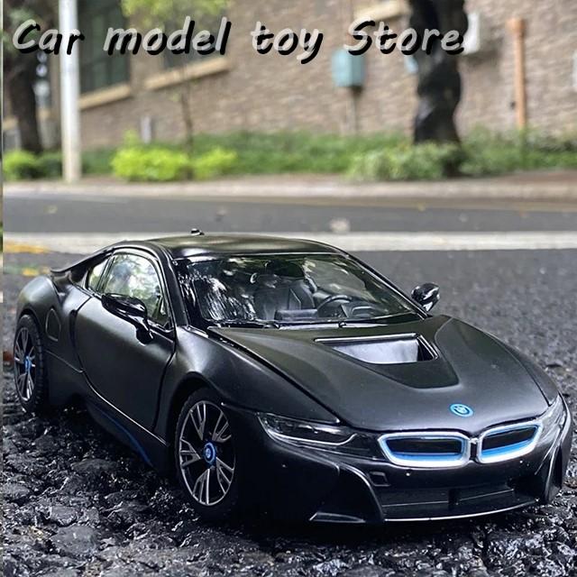 KAKBEIR 1:24 BMW I8 BLACK CAR ALLOY CAR MODEL SIMULATION CAR DECORATION ...