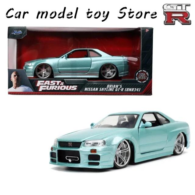 【並行輸入品】日産  JADA1:24 BRIAN 2002  SKYLINE GT-R R34 TOYS JDM STREET DRIFT SUの画像