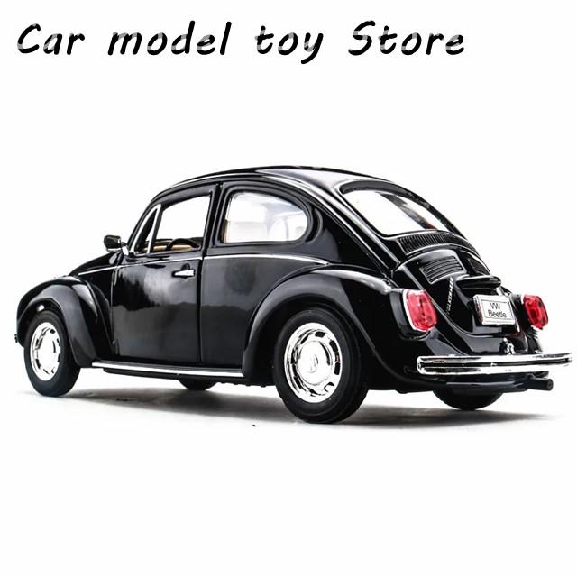 ビートル　装飾品 並行輸入品】VW 1:24 クラシックカー ビートル ブラックカー 合金カー