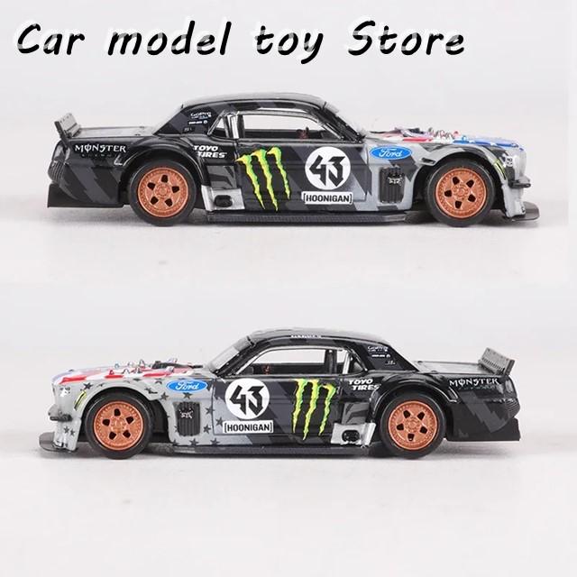 STREET WARRIOR 1965マスタング、フーニコーン+積載車トラック Street Warrior 1:64 1965 Mustang Hoonicorn RTR Los Angeles Pink