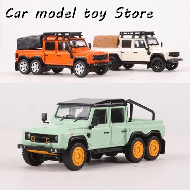 【並行輸入品】ランドローバー  GCD 1:64  ディフェンダー 6X6 普通 グリーン/オレンジ/ホワイト RHD ダイキャストモデルカーの画像