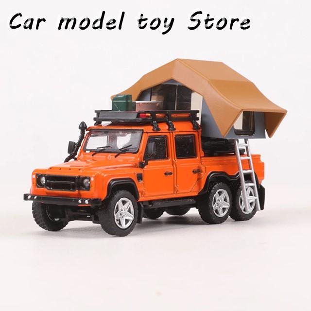 【並行輸入品】ランドローバー  GCD 1:64  ディフェンダー 6X6 普通 グリーン/オレンジ/ホワイト RHD ダイキャストモデルカーの画像