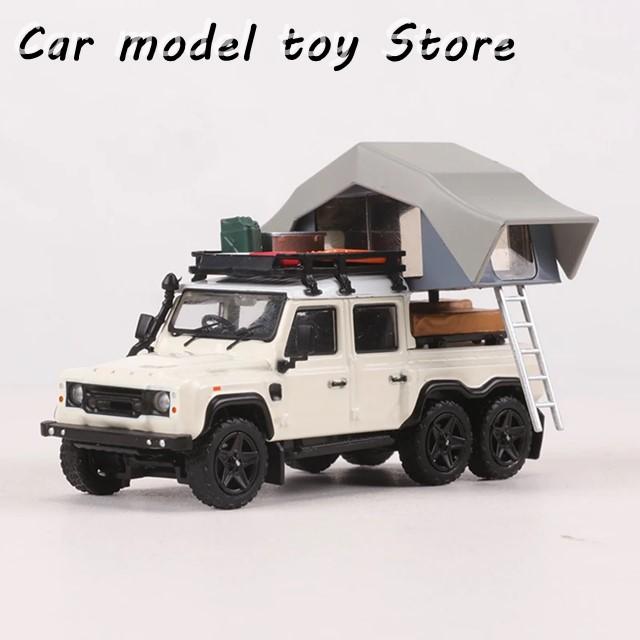 【並行輸入品】ランドローバー  GCD 1:64  ディフェンダー 6X6 普通 グリーン/オレンジ/ホワイト RHD ダイキャストモデルカーの画像