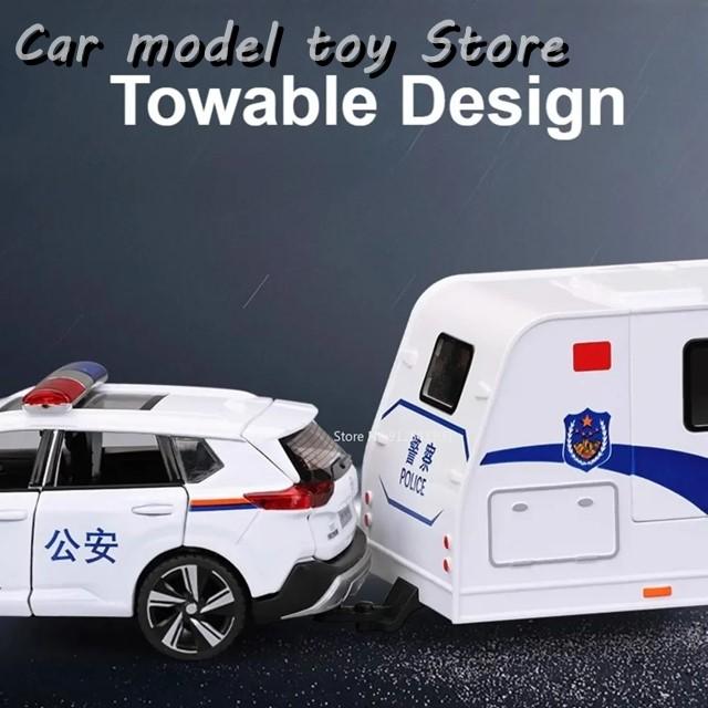 並行輸入品】 1:32X-TRAILパトカートレーラー模型合金ダイキャストドア