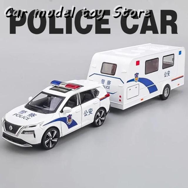 並行輸入品】 1:32X-TRAILパトカートレーラー模型合金ダイキャストドア