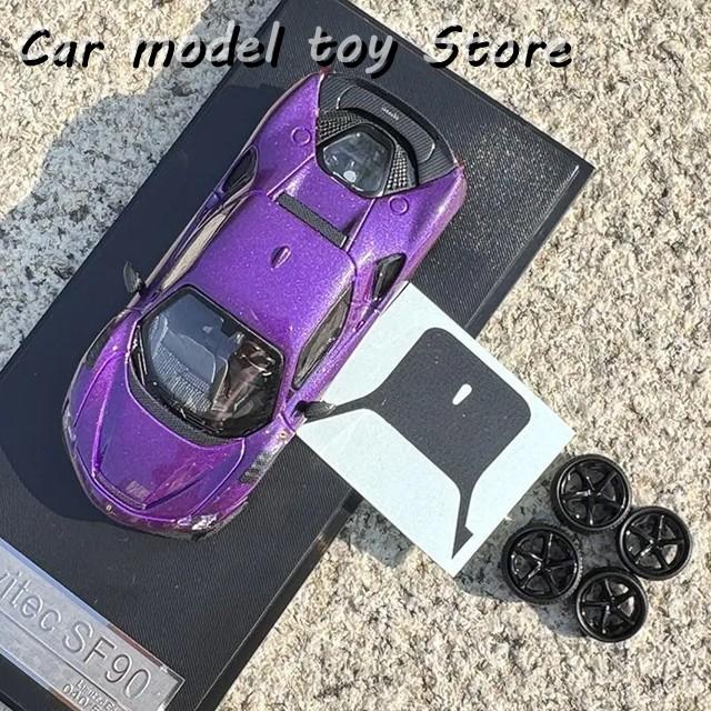 【並行輸入品】フェラーリ  ダイキャスト 1/64  SF90 ノビテック カスタム車モデル 合金製  SF90 交換可能ホイールハブ カーモデルの画像