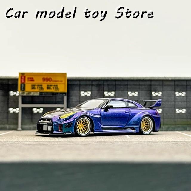 【並行輸入品】日産  ダイキャスト製 1/64スケール  GT-R R35 スポーツカーモデル 合金製  GT-R R35 LBWK カーモデルの画像