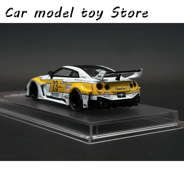 【並行輸入品】 CM 1:64 LBWK GTR R35 スーパーシルエット 35GT-RR ホワイトフラッシュ ダイキャスト ジオラマカーモデルコレクションの画像