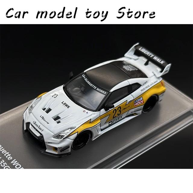 【並行輸入品】 CM 1:64 LBWK GTR R35 スーパーシルエット 35GT-RR ホワイトフラッシュ ダイキャスト ジオラマカーモデルコレクションの画像