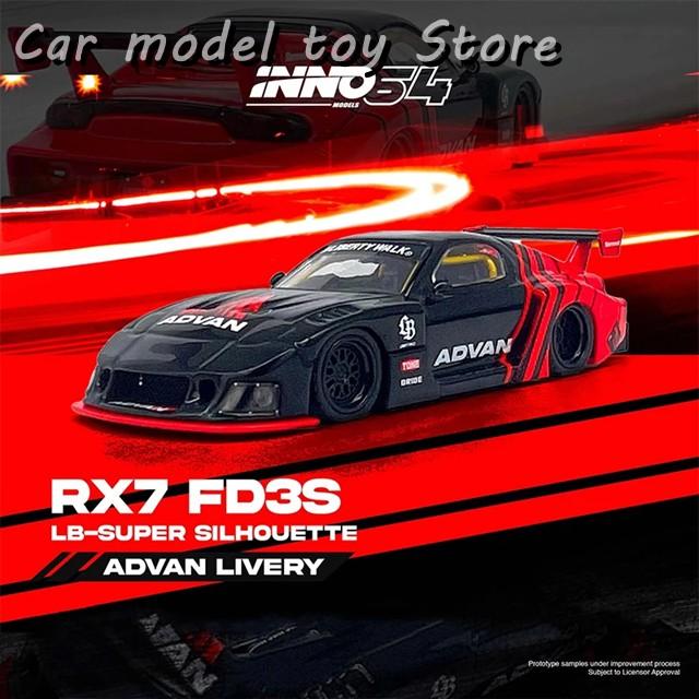 【並行輸入品】 INNO 1:64 LBWK RX7 FD3S LB スーパーシルエット アドバン カラーリング ジオラマ カーモデル コレクションの画像