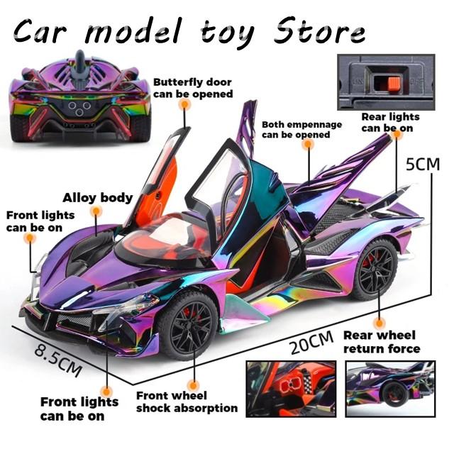 【並行輸入品】 1:24アポロEVOエレクトロプレートスーパーカーダイキャストモデルカー合金サウンド＆アンプライトプルバックホビー置物 | ブランド登録なし | 03