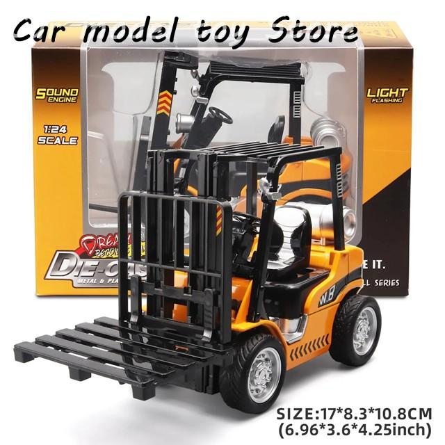 並行輸入品】 1:24スケール合金製建設用フォークリフト＆クレーン玩具