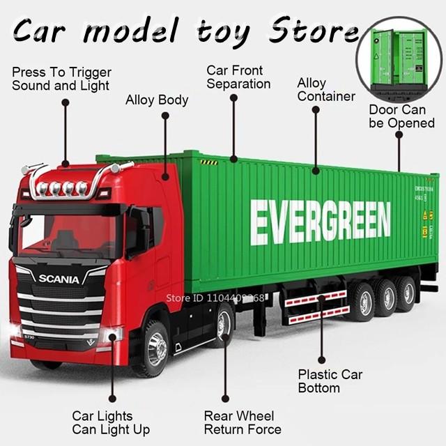 並行輸入品】1:50スケールコンテナトレーラートラックモデルの の 金属