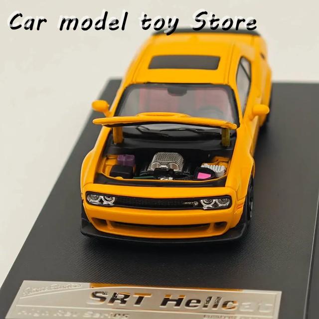 【並行輸入品】SH 1/64 SRT ヘルキャット マッスルスポーツ イエロー ダイキャストモデルカー 限定コレクション オートトイビークルモデルの画像