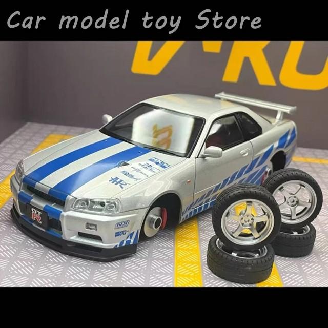 並行輸入品 1:18日産スカイラインGTR-R34モデルカーダイキャスト音と光