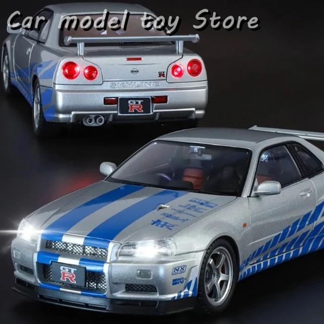 並行輸入品 1:18日産スカイラインGTR-R34モデルカーダイキャスト音と光