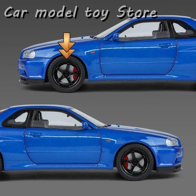 並行輸入品 1:18日産スカイラインGTR-R34モデルカーダイキャスト音と光