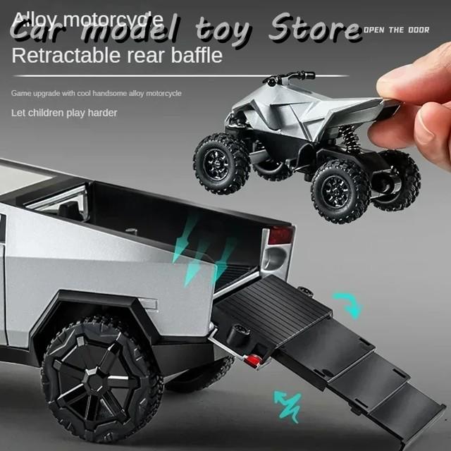 並行輸入品】1/24テスラサイバートラックピックアップトレーラーカー