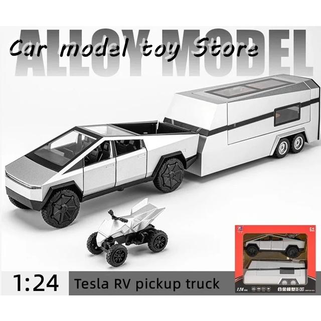 並行輸入品】1/24テスラサイバートラックピックアップトレーラーカー