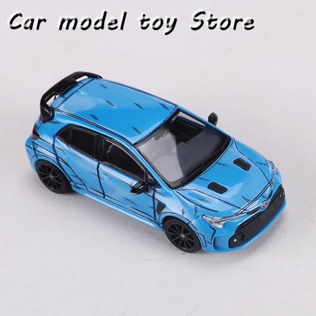 並行輸入品 GCD 1:64 GRカローラ ブルーコミックバージョン モデルカー