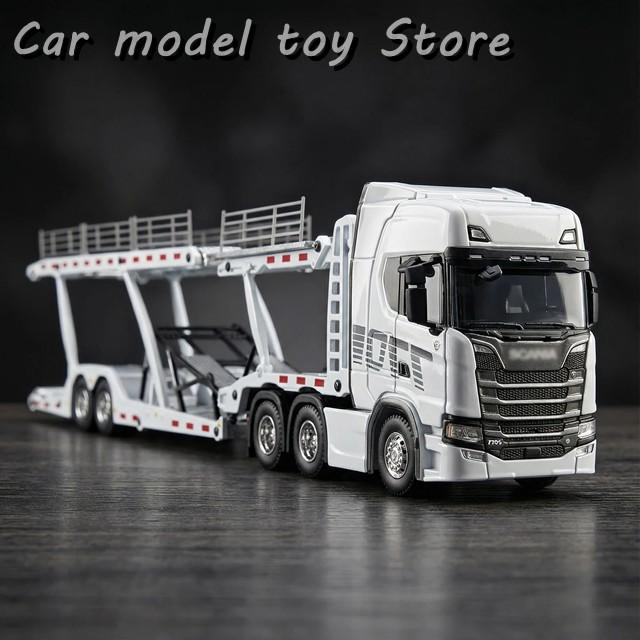 並行輸入品】1:50スカニアダブルデッキフラットベッド輸送車両ダイ