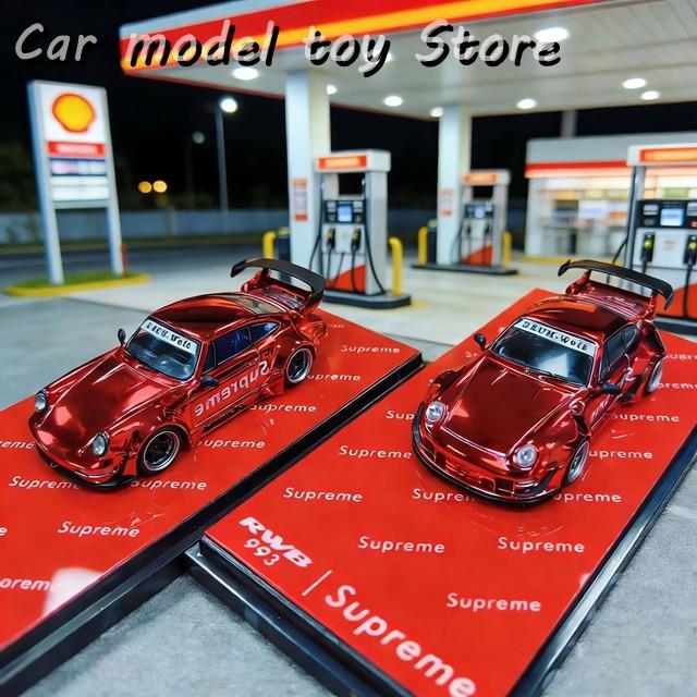 並行輸入品 炎1:64ポルシェRWB993 964赤SUPのコカコーラカーモデル