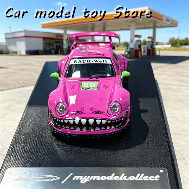 並行輸入品 モデルコレクト 1:64 ポルシェ RWB993 ピンク恐竜カラー