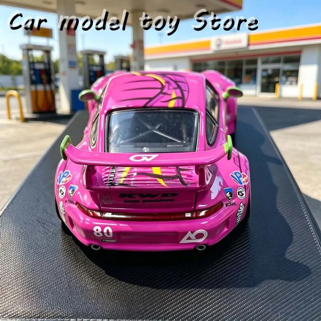 並行輸入品 モデルコレクト 1:64 ポルシェ RWB993 ピンク恐竜カラー