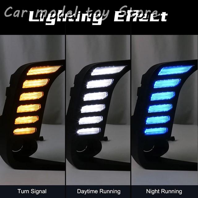 【並行輸入品】 車用デイタイムランニングライト LEDヘッドライト フロントバンパー 白 黄色 青 2019 2020 2021 2022_1
