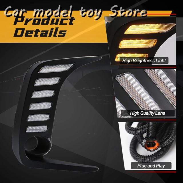 【並行輸入品】 車用デイタイムランニングライト LEDヘッドライト フロントバンパー 白 黄色 青 2019 2020 2021 2022_2