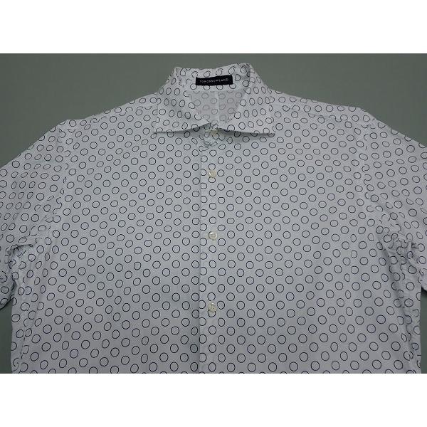 トゥモローランド ドットシアーシャツ新品 セール】 コットンシルクドットプリント レギャラーカラーシャツ