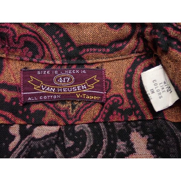 VAN HEUSEN ペイズリー柄シャツ・18△ビンテージ/60's/70's/@A1/24*4