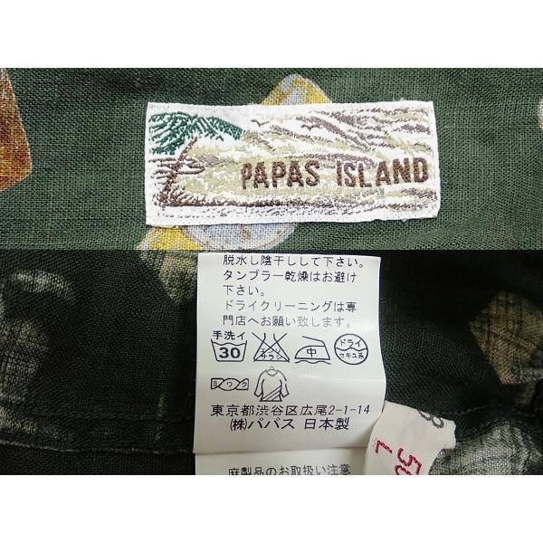 PAPAS（パパス） リネン シャツジャケット・50/L△パパス/時計柄
