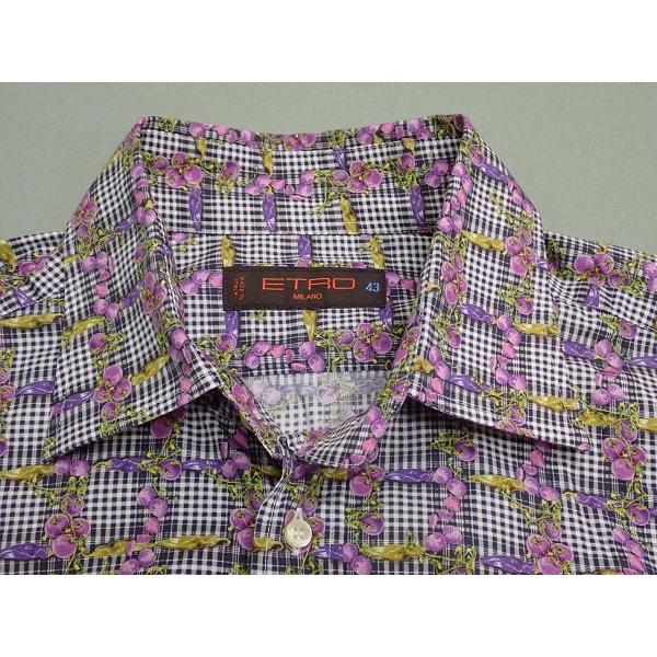 ETRO（エトロ） 送料無料 総柄シャツ・43△エトロ/伊製/大きいサイズ