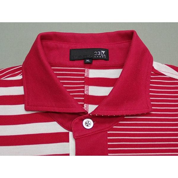 23区SPORT シャツ サイズXL ゴルフ ポロシャツ 切替えボーダー 大きい