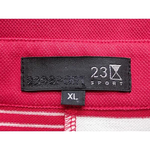 23区SPORT シャツ サイズXL ゴルフ ポロシャツ 切替えボーダー 大きい