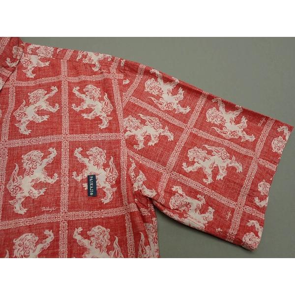 **ash**新品 men's PAIKAJI かりゆしウェアМサイズ 送料無料 PAIKAJI かりゆしウェア・M◇パイカジ/日本製/シーサー柄