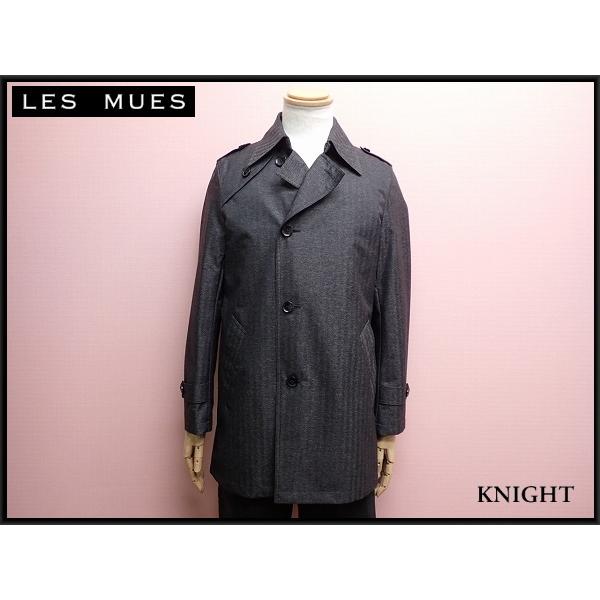 グレー ウール100%コート Ｓ【LES MUES】 日本製素材 カシミヤ混ダイヤゴナルチェスターコート LES MUES