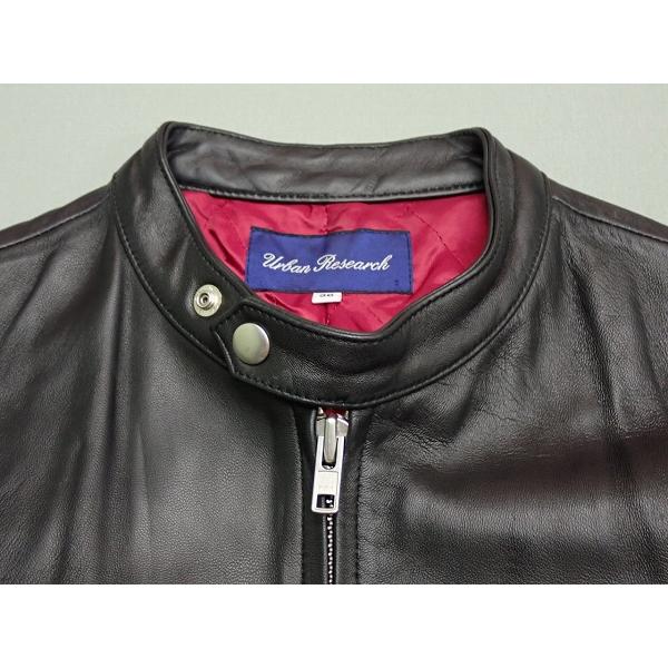 Urban Research ラムレザー シングルライダースジャケット・38 