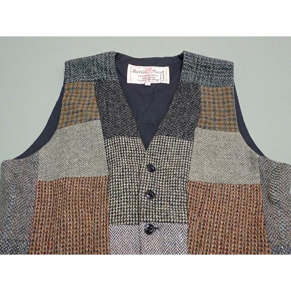 Harris Tweed パッチワークジレ・L□ハリスツイード/@A1/23*12*1-3｜k-eshop｜03