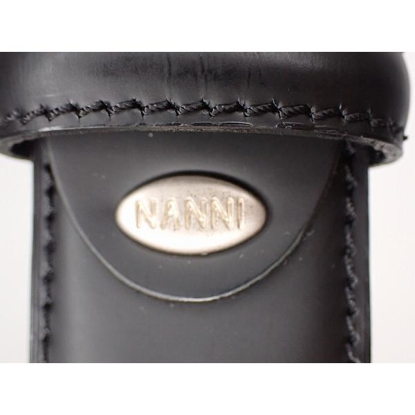 NANNI レザーベルト・71cm〜81cm☆ナンニ/イタリア製/黒/メンズ/24*9*4 