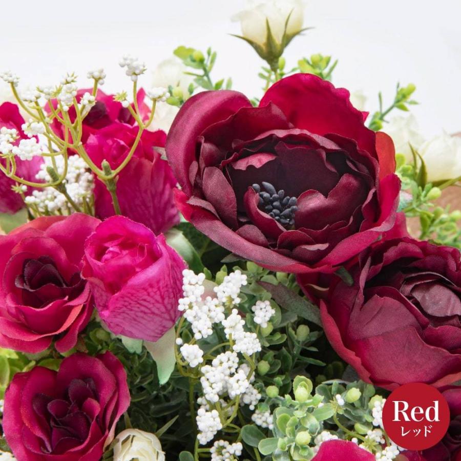 造花 赤い薔薇 オンシジウム アレンジ 御祝 母の日 誕生日 造花 赤い