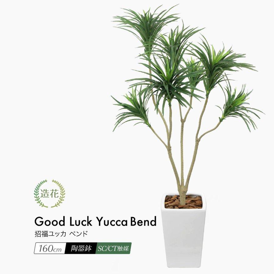 人工観葉植物 フェイクグリーン 大型 招福ユッカ ベンド 160cm 鉢植 観葉植物 造花 光触媒 Ct触媒 Suzu 2411ks フェイクグリーンの神戸花物語 通販 Yahoo ショッピング