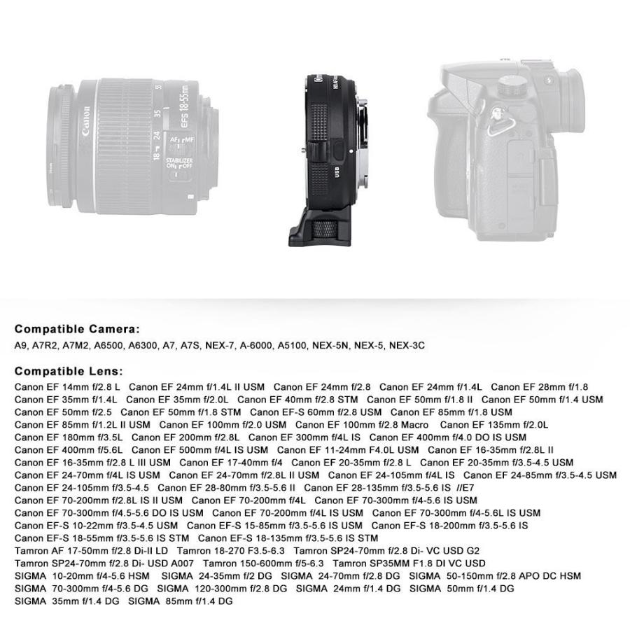 Commlite コムライト レンズマウントアダプター CM-EF-E HS (キャノンEFマウントレンズ → ソニーEマウント変換） 電子接点付 ハイスピードコントラストAF |  | 06